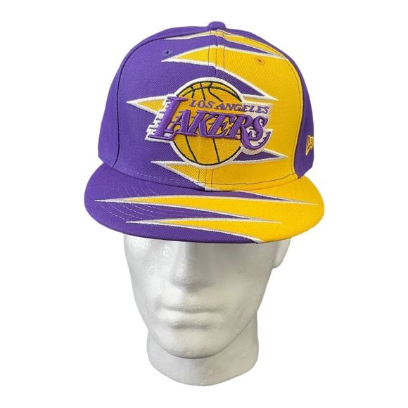 Los Angeles Lakers New Era Purple/Gold Zig Zag Split Rare 9FIFTY Snapback Hat
